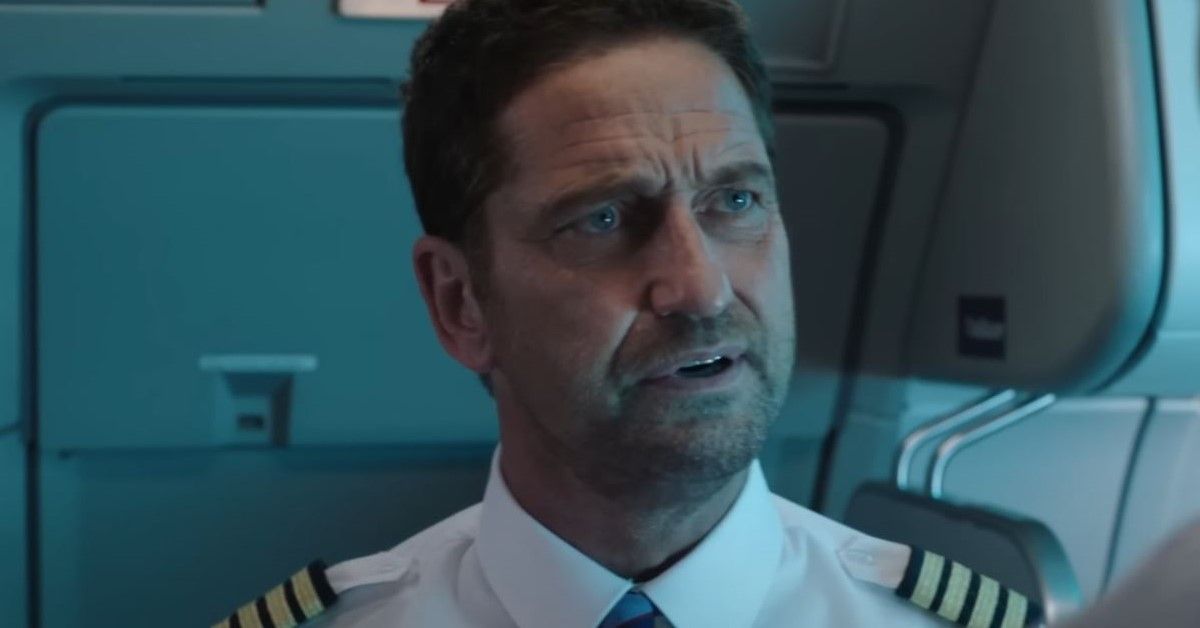 Gerard Butler in a still from the new movie, Plane 