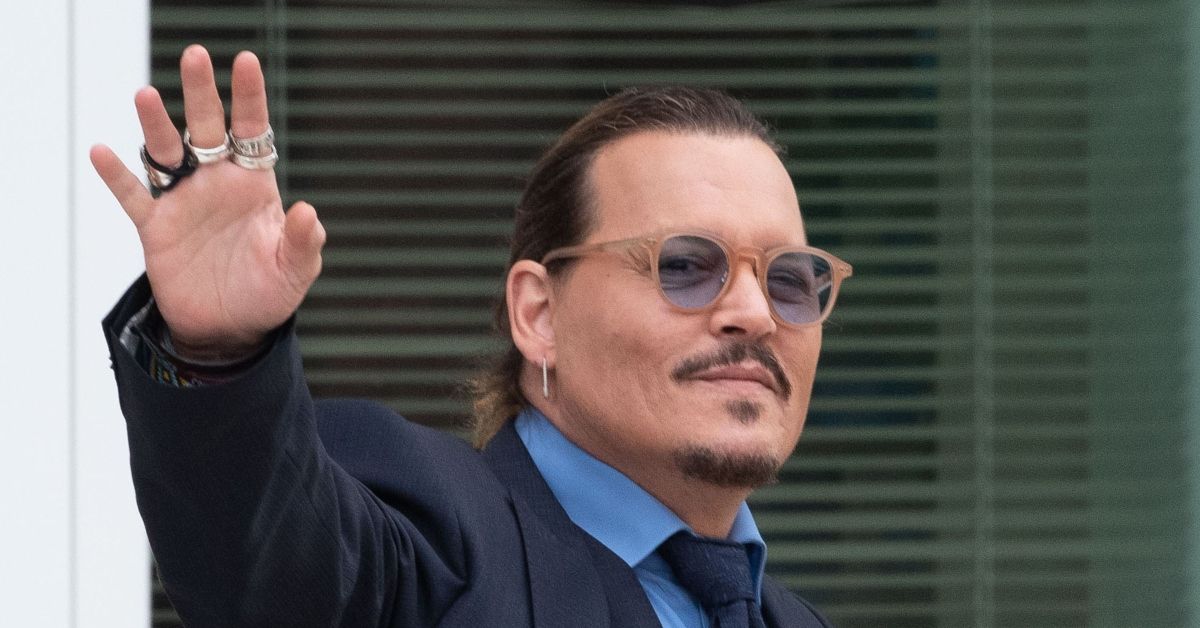 Johnny Depp waves to fans 