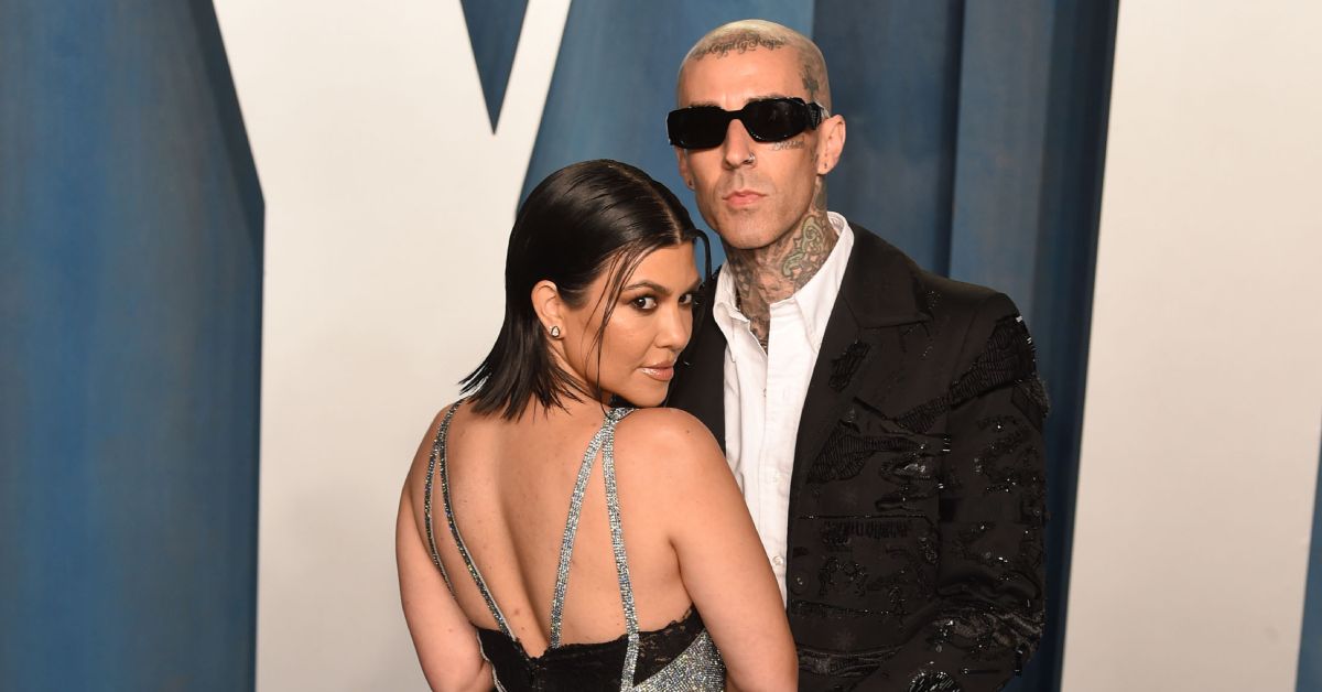 Kourtney Kardashian and Travis Barker on the red carpet