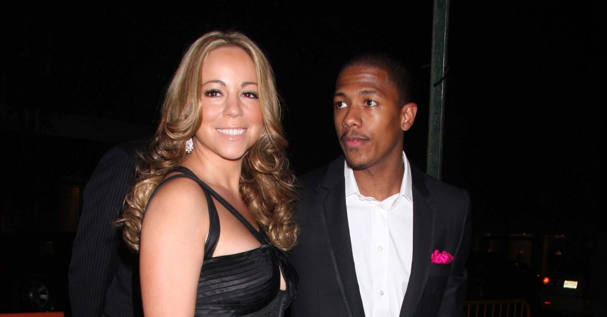 Mariah Carey and Nick Cannon pose for photos