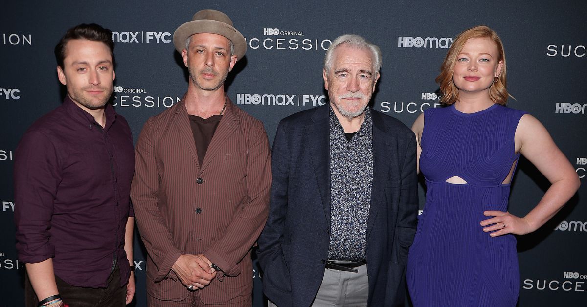 Succession Cast Members Kieran Culkin, Jeremy Strong , Brian Cox and Sarah Snook at the season 3 emmy screening and panel
