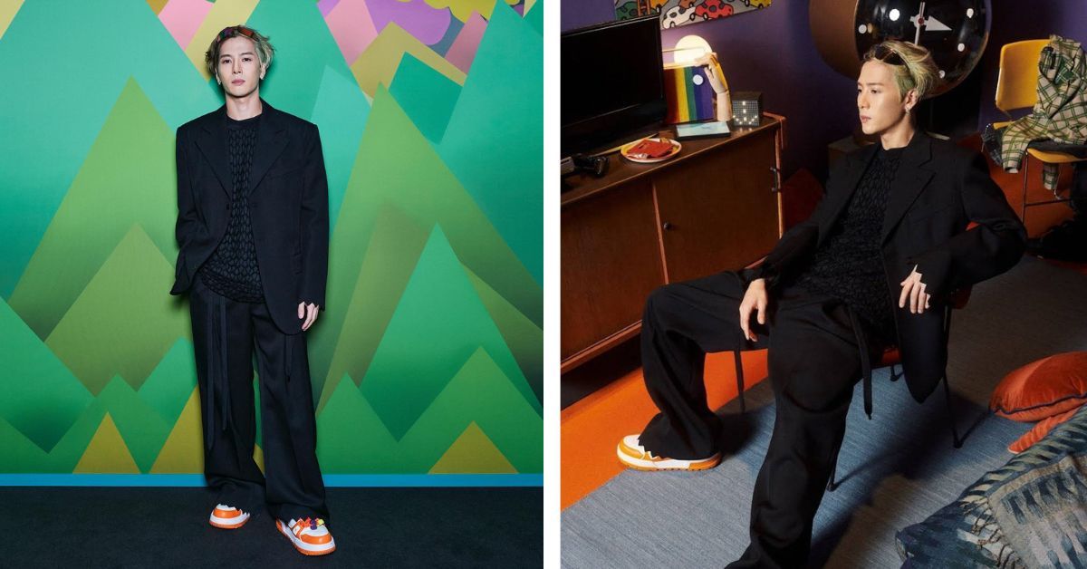 Jackson Wang wears sneakers Louis Vuitton. ambassador of the house