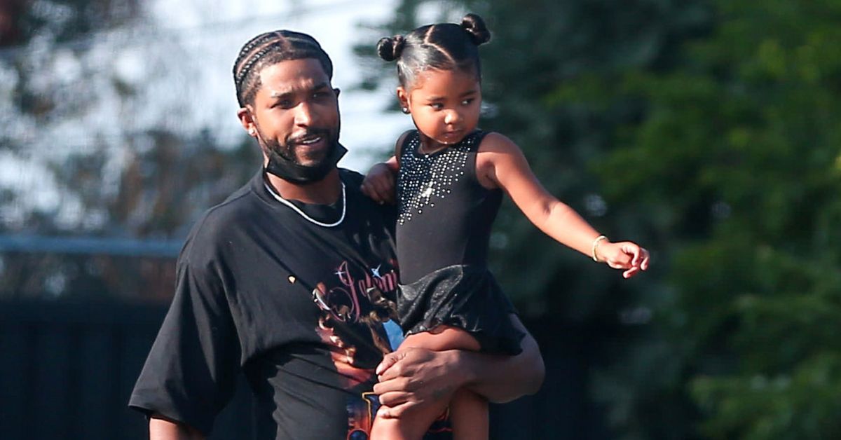 Tristan Thompson dropping off his daughter  True Thompson at dance class, 2021