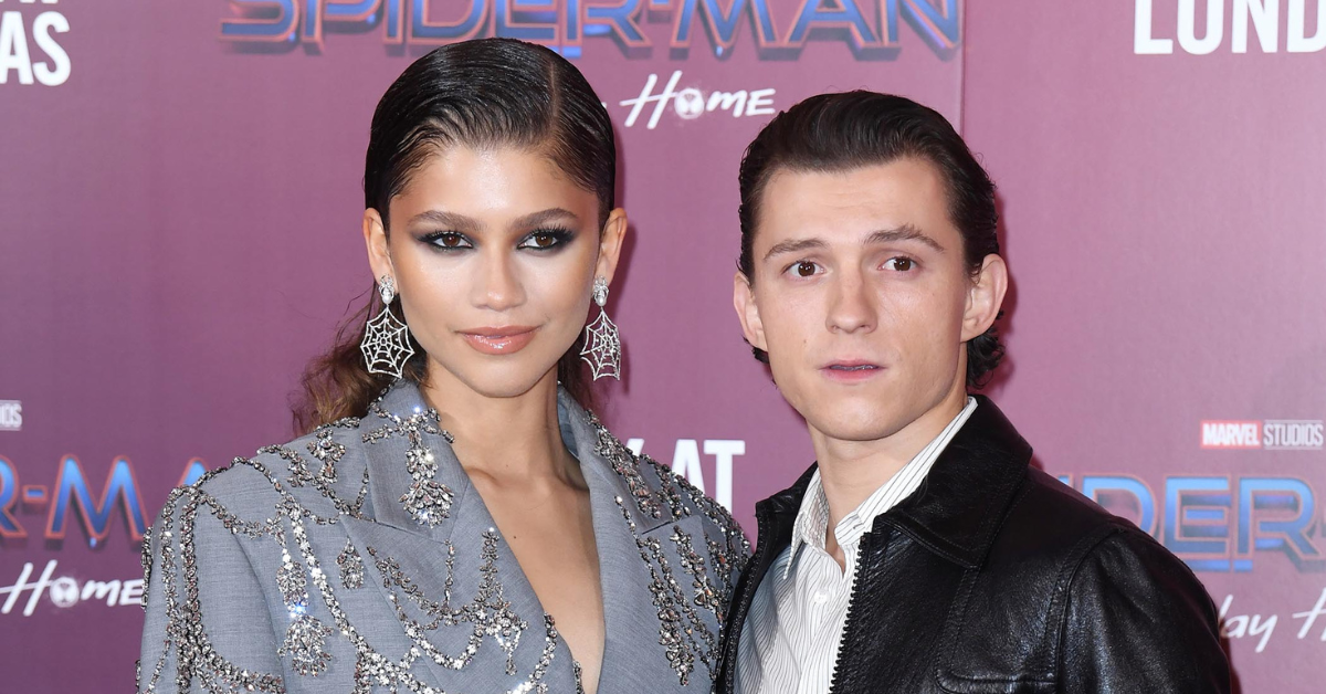 Zendaya and Tom Holland with slicked back hair