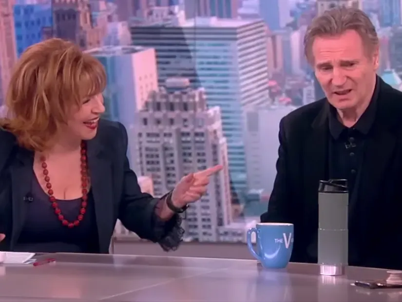 Liam Neeson and Joy Behar