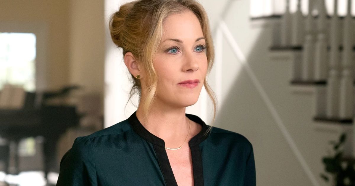 Christina Applegate looking serious in Dead To Me