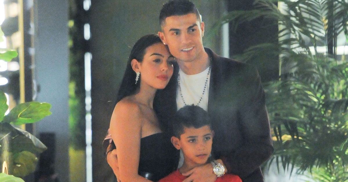 Cristiano Ronaldo, Georgina Rodriguez and Cristiano Ronaldo Junior at dinner