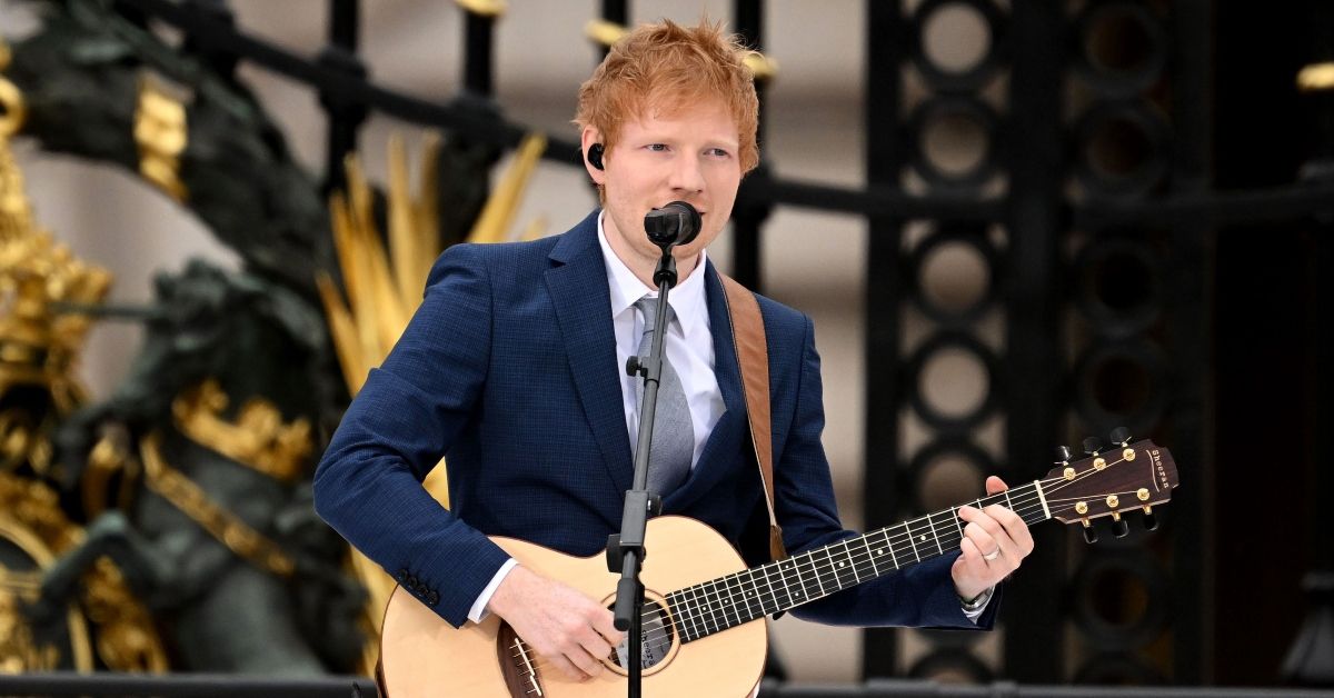 Ed Sheeran performing at the Platinum Jubilee Pageant 2022