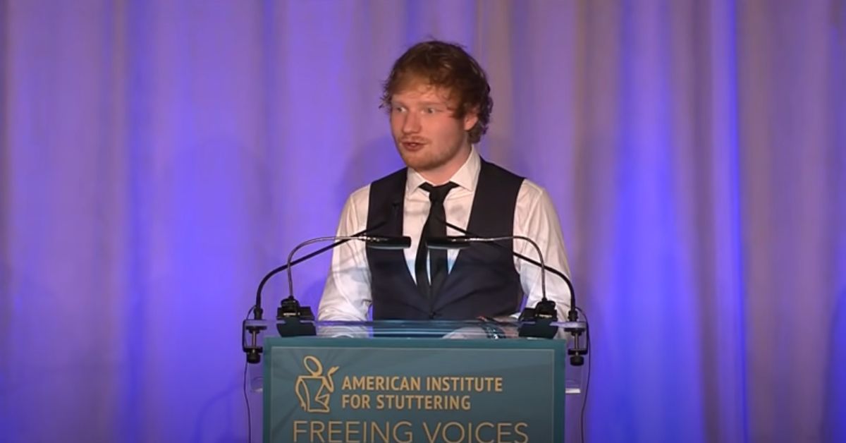 ed sheeran at the american institute for stuttering gala 2015