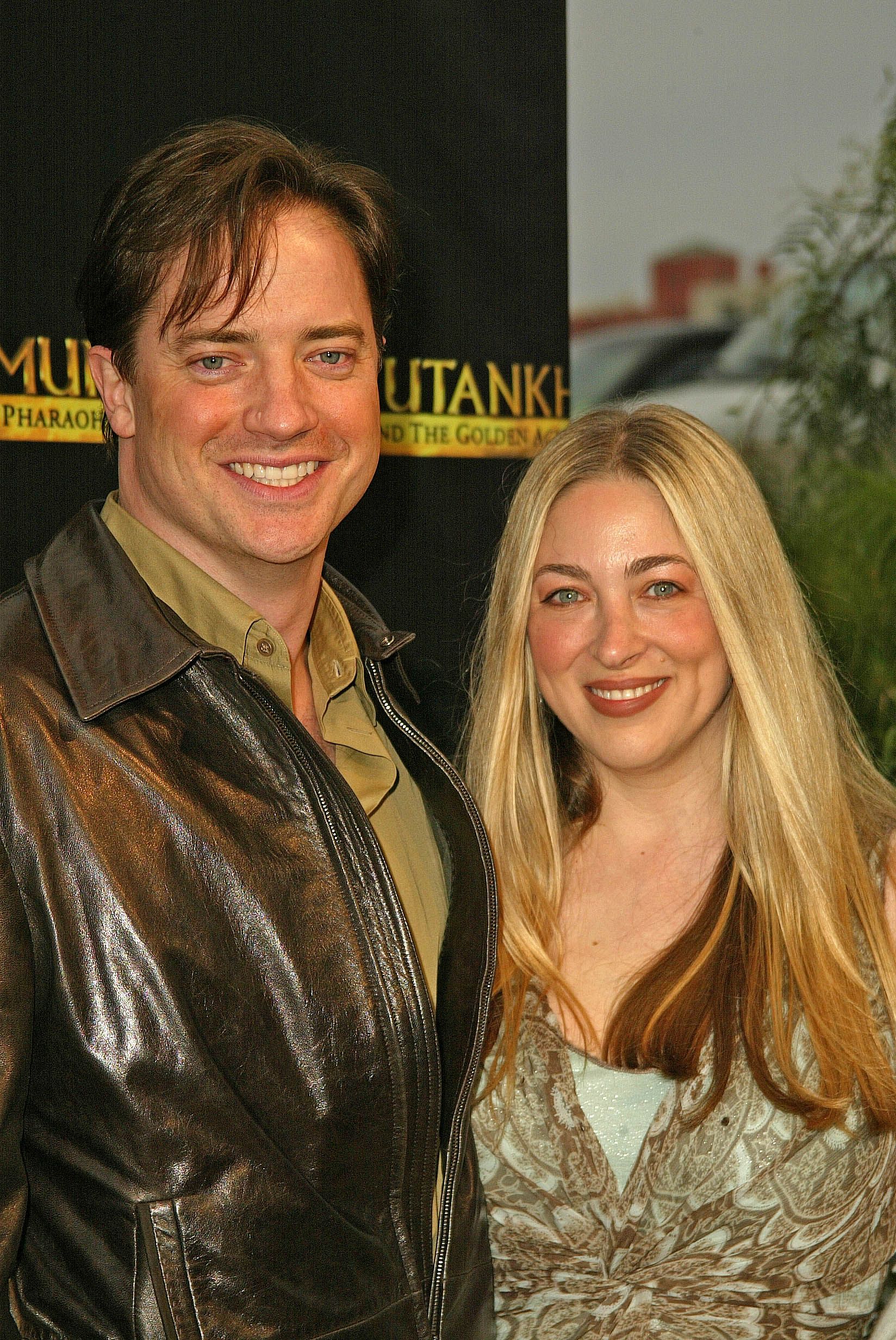 Brendan Fraser and Afton Smith at King Tut return to LACMA for a five-month engagement photo.