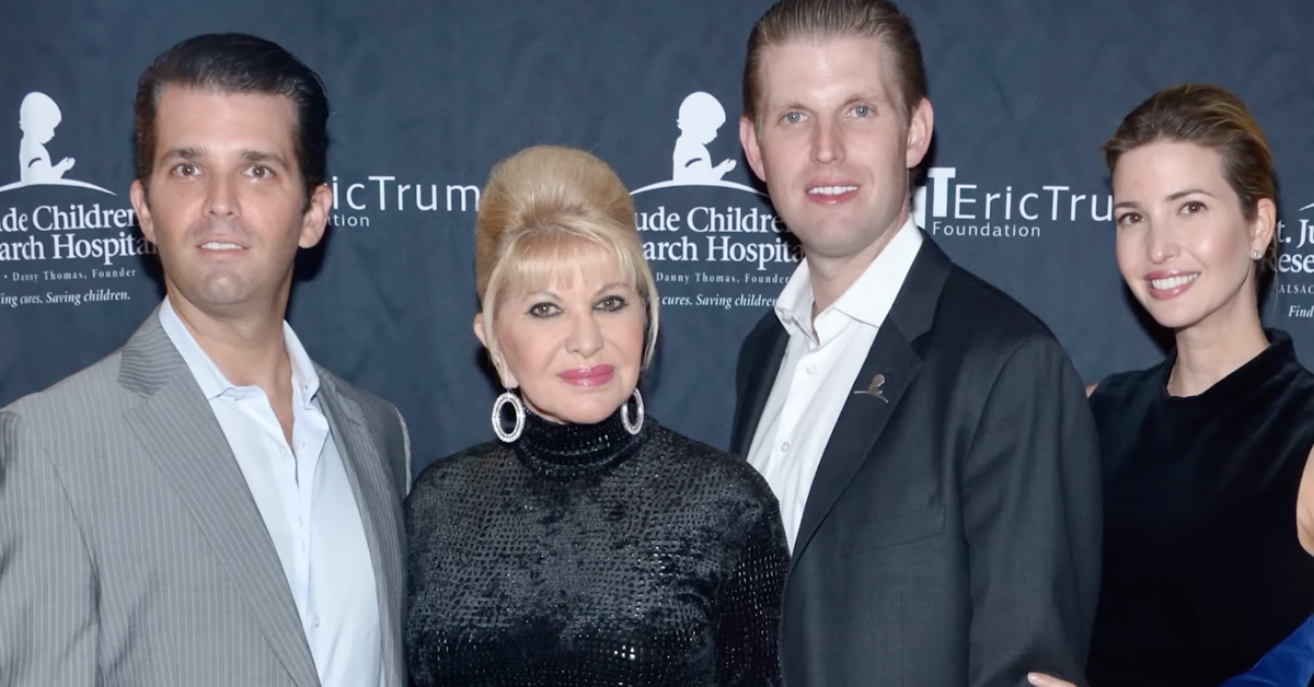 Ivana Trump takes a photo with her children