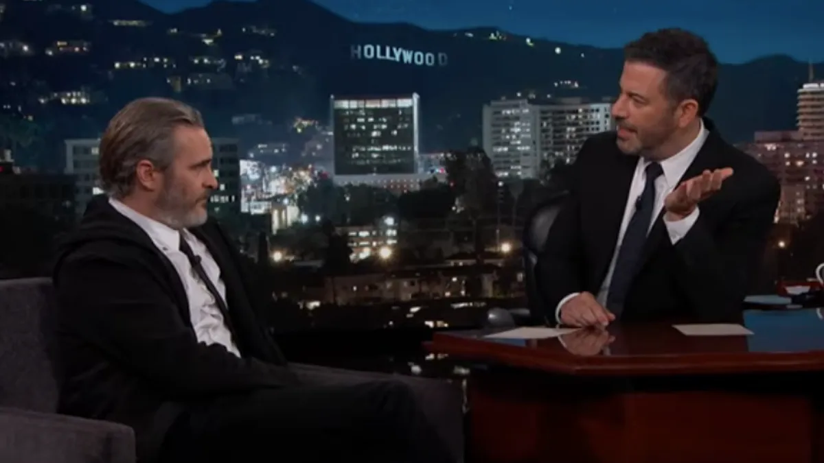 Jimmy’s Interview  Kimmel and Joaquin Phoenix go through a twist after the host shows a photo that Phoenix doesn’t want to share.