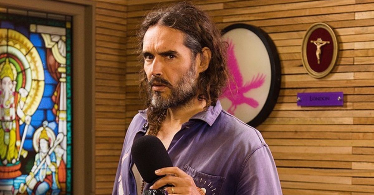 Russel Brand's stern look