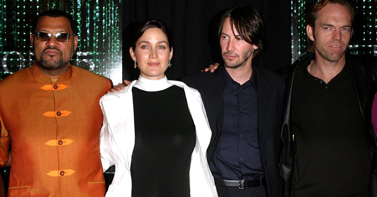 Keanu Reeves, Lawrence Fishburne, Carrie-Anne Moss, and Hugo Weaving