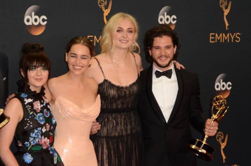Maisie Williams, Emilia Clarke, Sophie Turner, Kit Harington