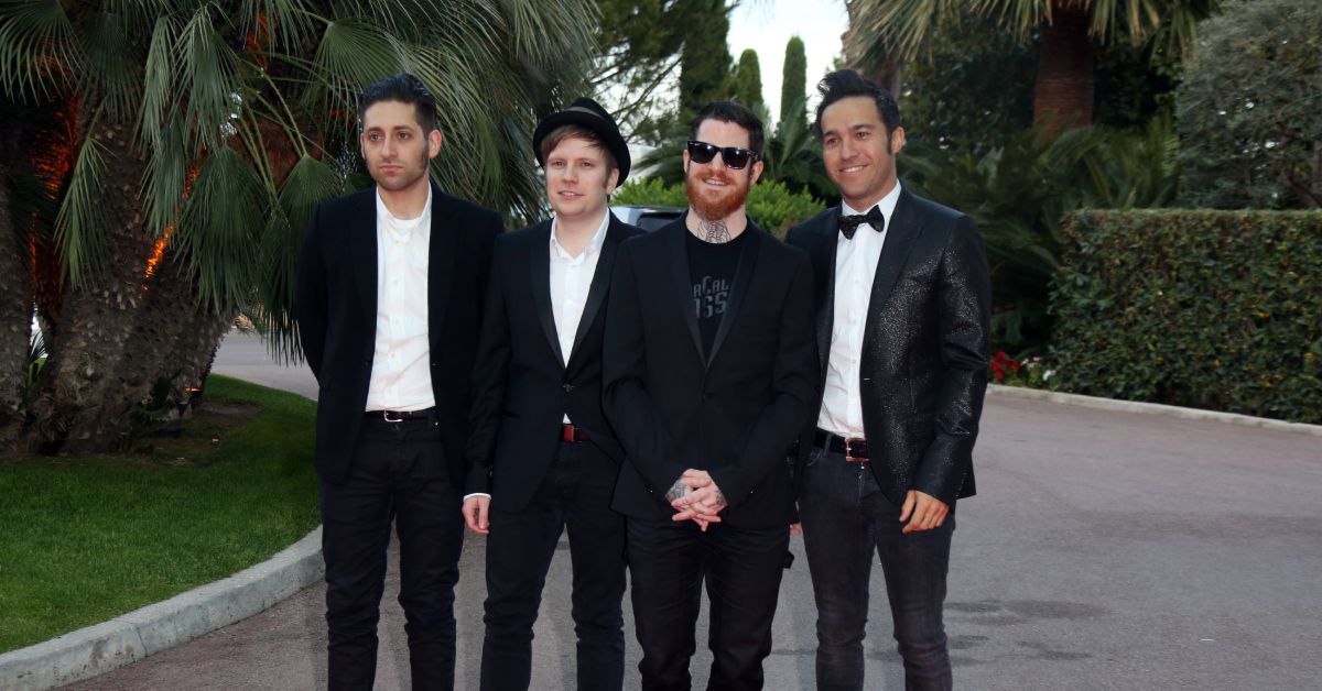 Patrick Stump, Pete Wentz, Joe Trohman and Andy Hurley of Fall Out Boy on the red carpet
