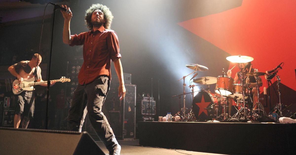 Rage Against The Machine performing a concert with Zack de la Rocha singing