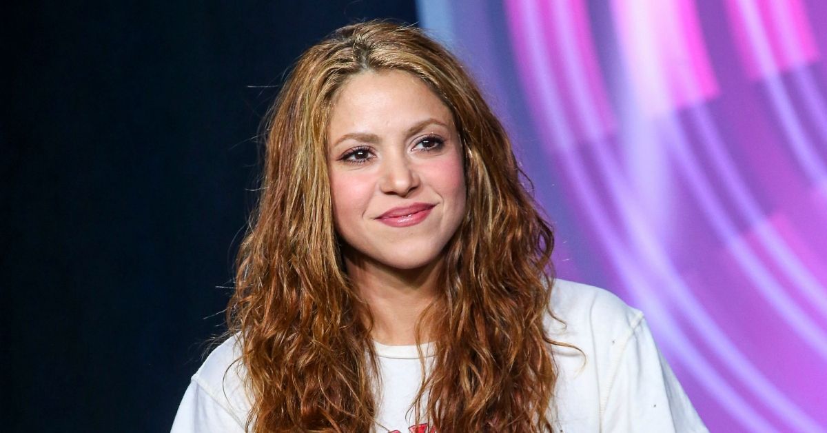 Shakira smiling at a press conference