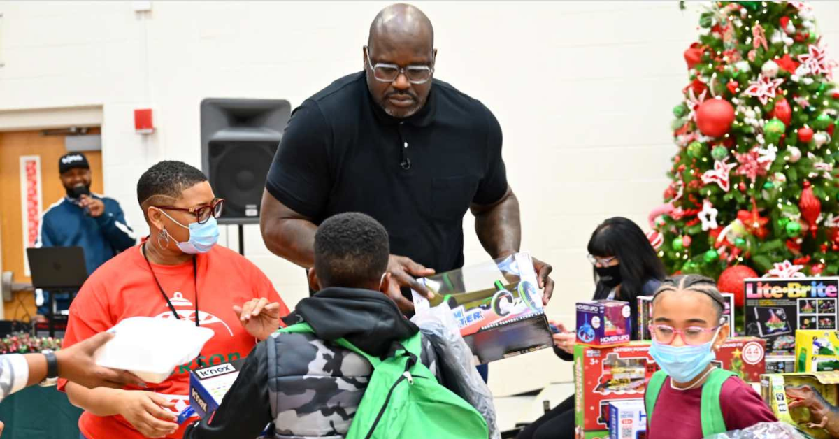 Shaq doing charity work