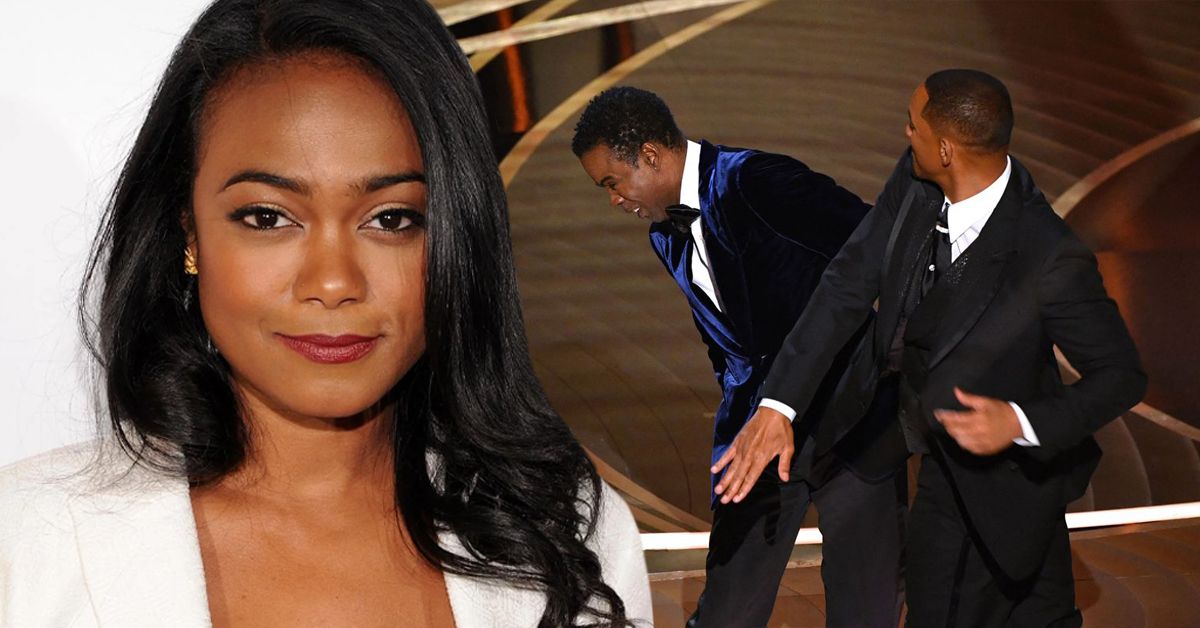 tatyana ali wasn t willing to throw will smith under the bus after he slapped chris rock at the oscars