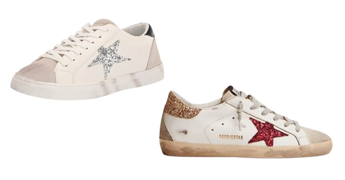 Steve Madden Women's Rezume Sneaker Golden Goose Superstars (Glitter Star)