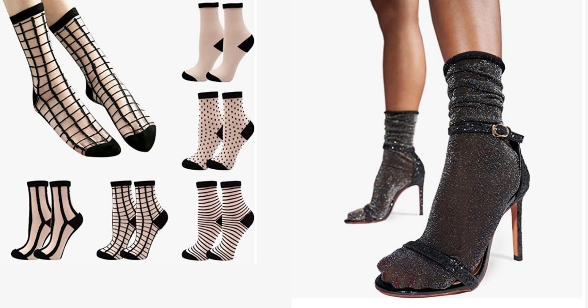 Fashion Shiny Summer Mesh Socks Transparent Mesh Ankle Socks Ladies  Ultra-Thin Princess Tulle Socks Female Meias