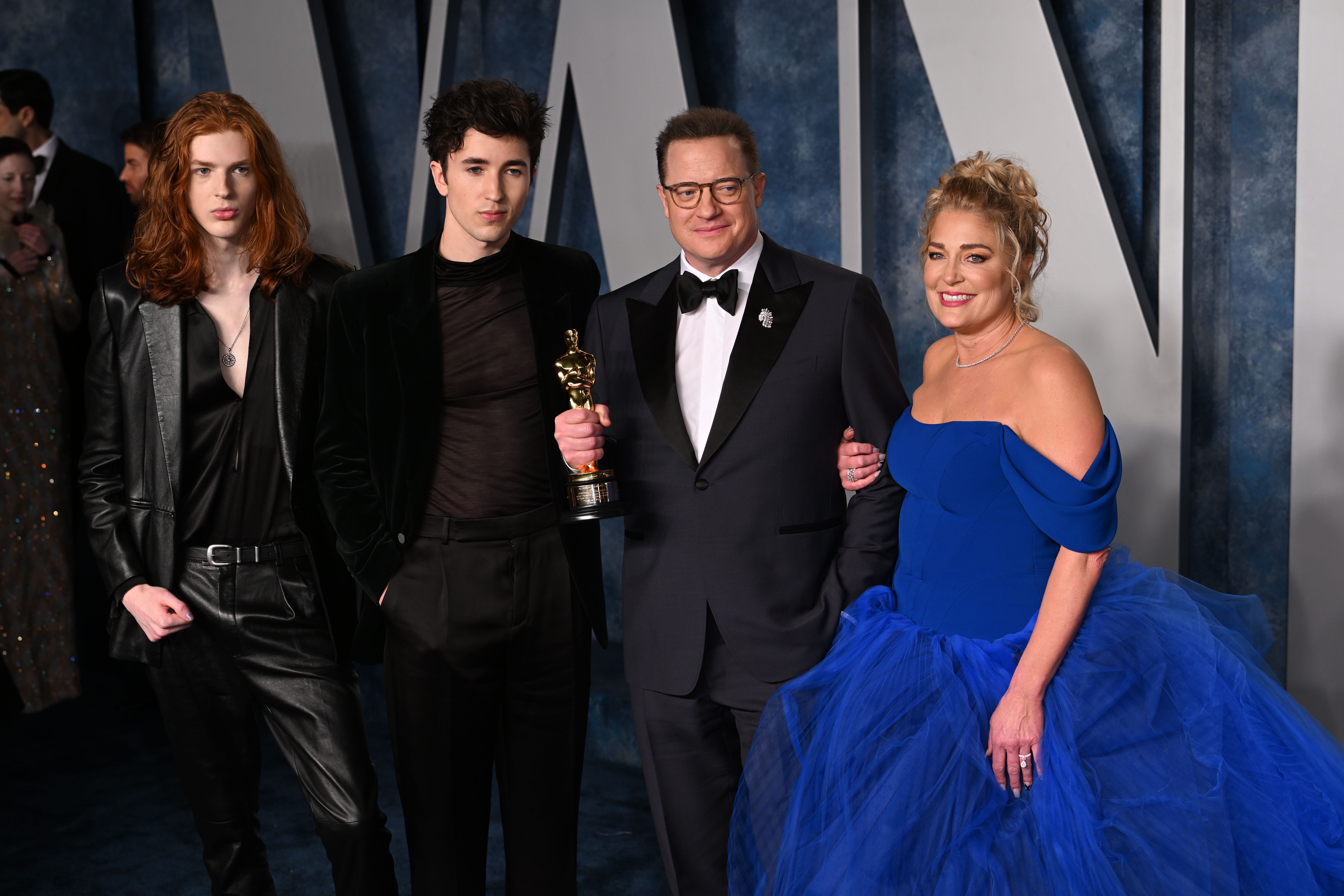 Brendan Fraser and sons 2023 Oscars