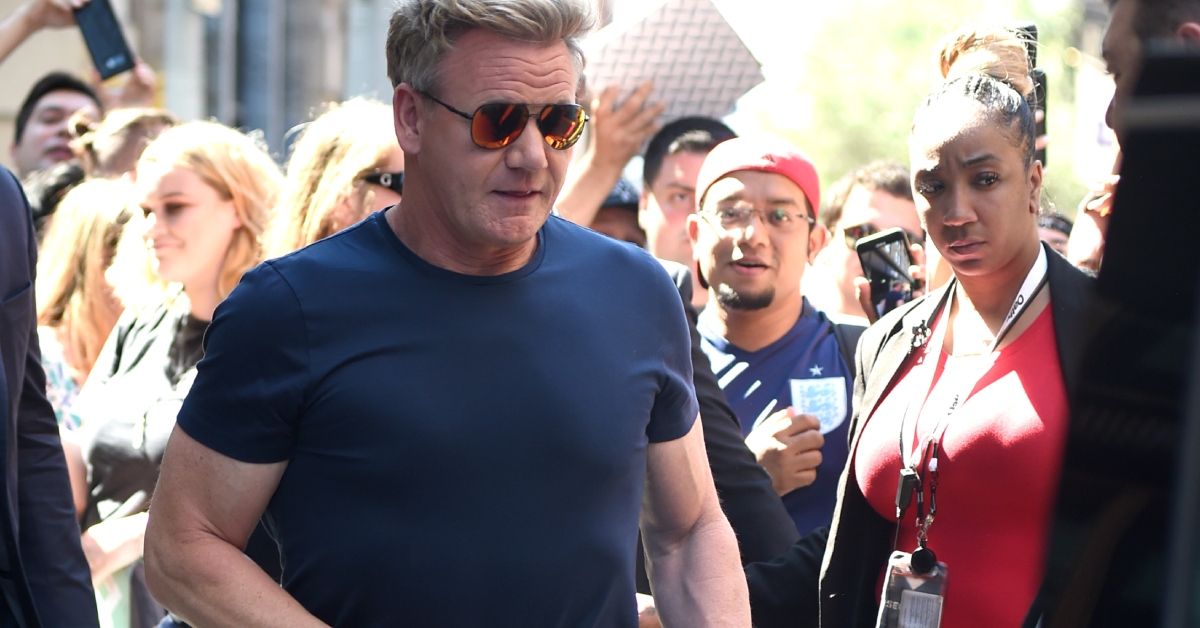 Gordon Ramsay walking among a crowd