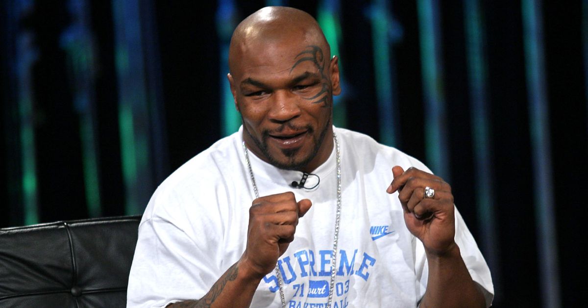 Mike Tyson with his fists up