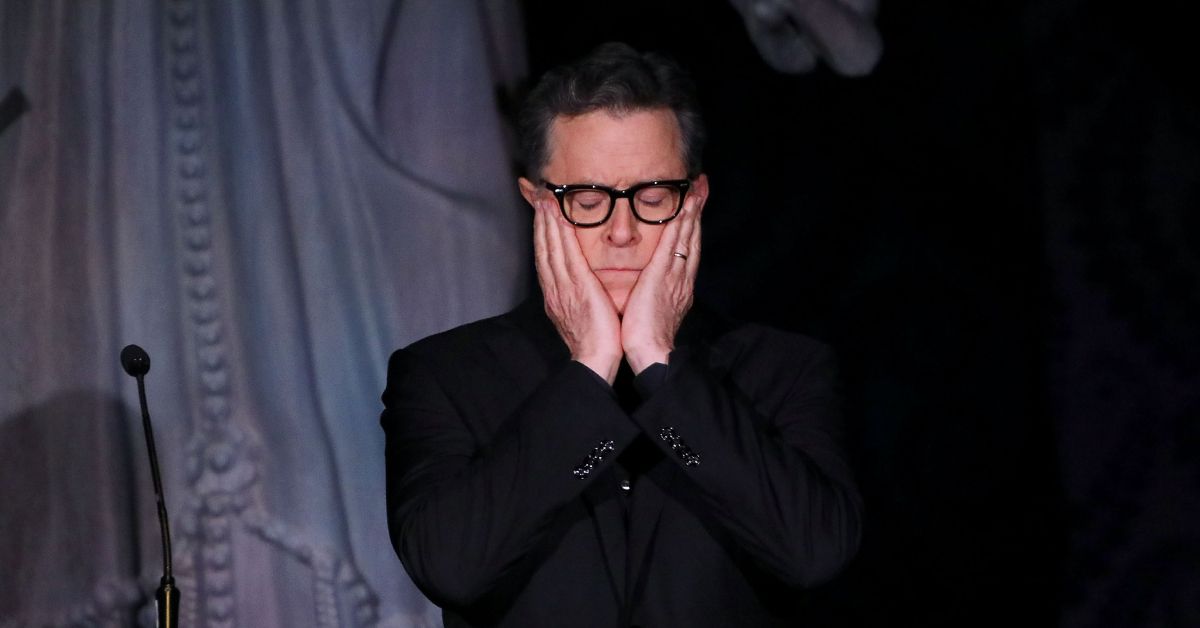 Stephen Colbert looking frustrated