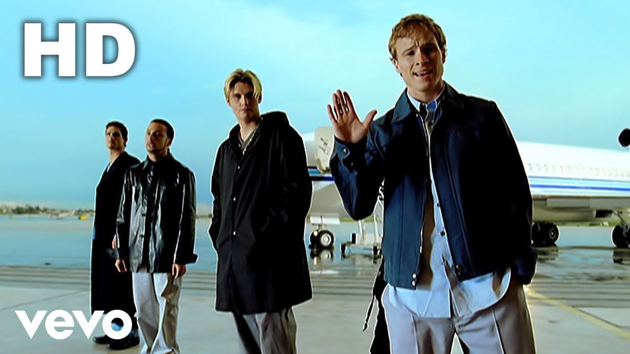 Brian Littrell (R) with Backstreet Boys in I Want It That Way video