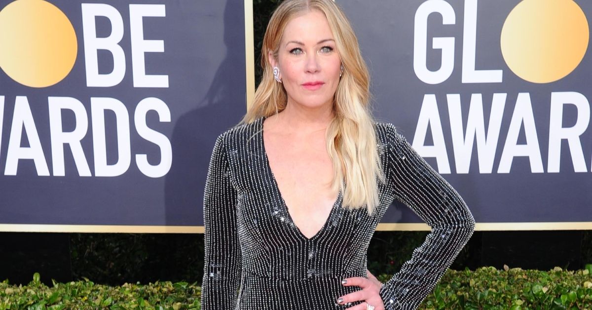 Christina Applegate at the Golden Globes red carpet