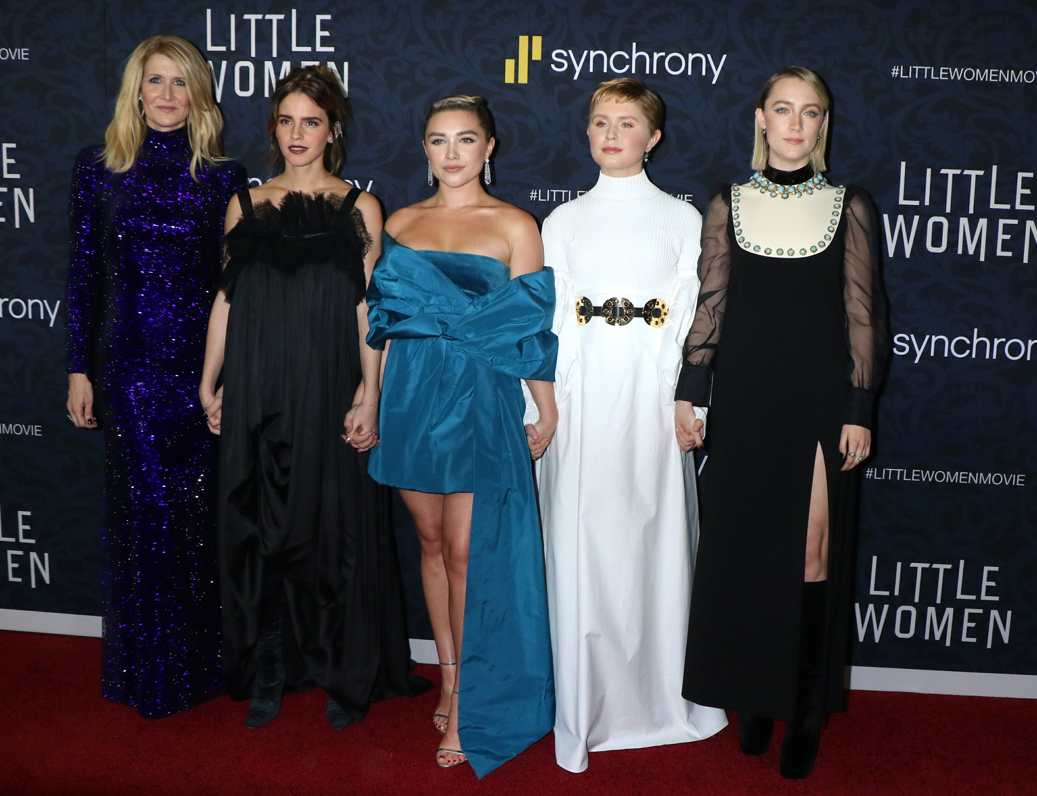 Laura Dern, Emma Watson, Florence Pugh, Eliza Scanlan, and Saorise Ronan at the Little Women World Premiere