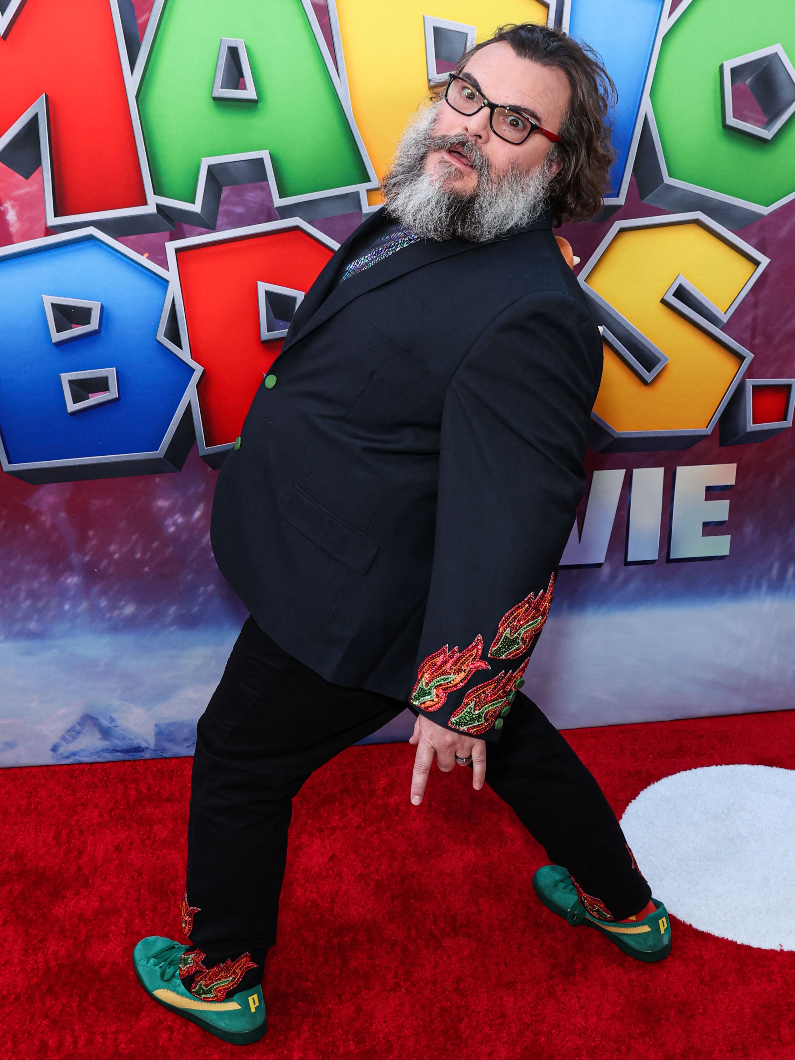 Jack Black at the Mario Bros movie