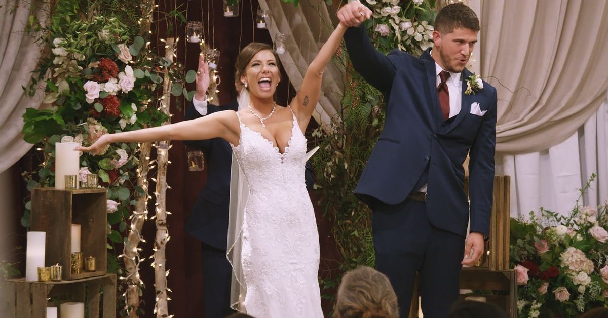 Amber and Barnett at their wedding on Love Is Blind