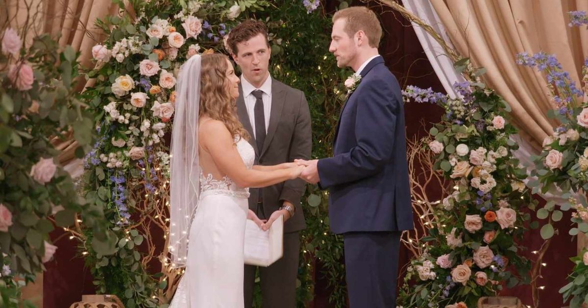 Kelly Chase and Kenny Barnes at their wedding on Love Is Blind