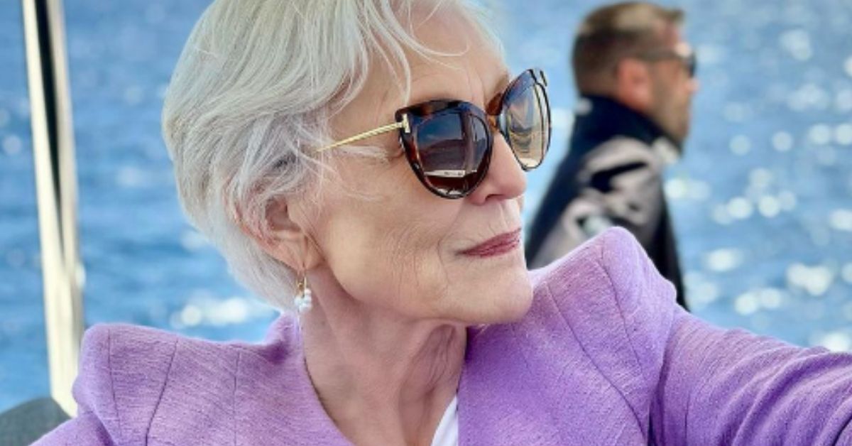 Maye Musk at Santorini 