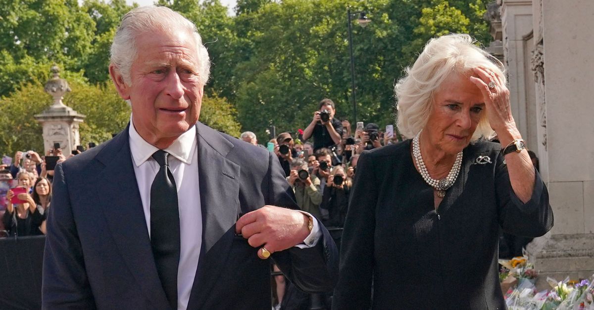 King Charles and Queen Consort Camilla At Buckingham Palace after Queen Elizabeth II's death