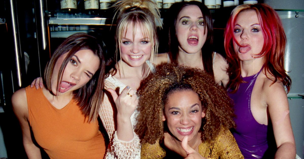The Spice Girls posing for a photograph