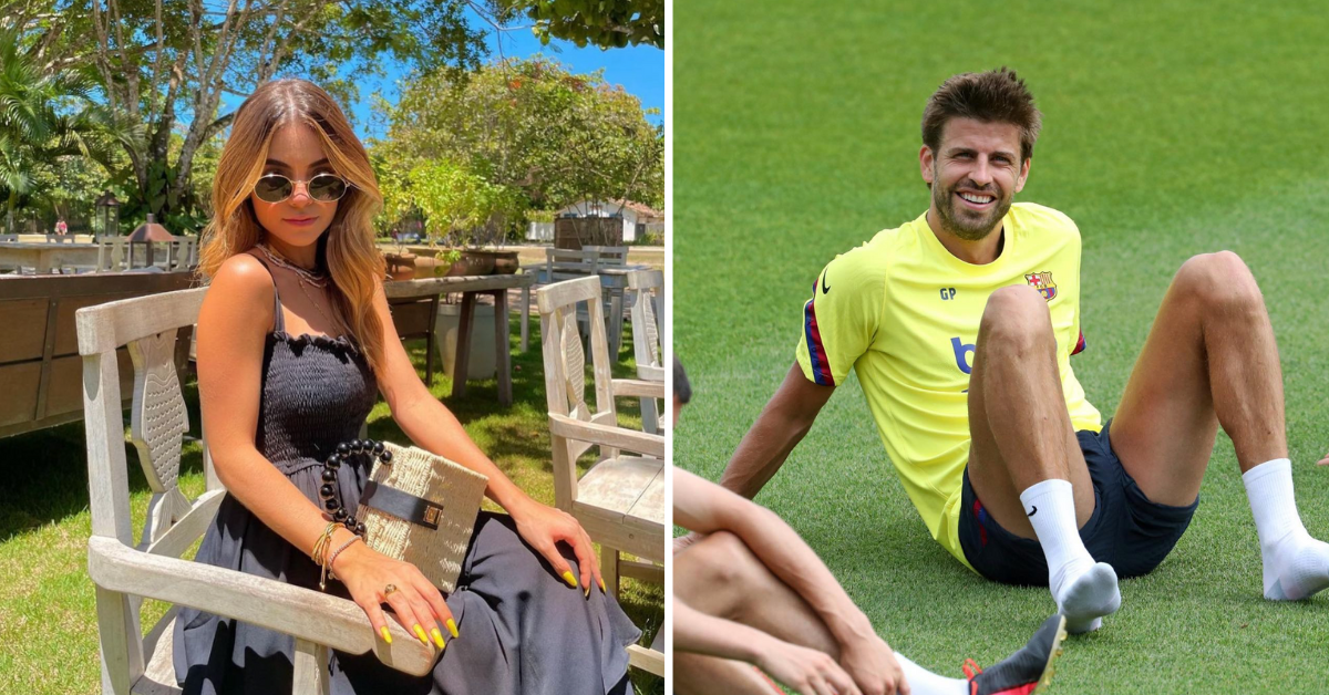 Gerard Piqué and Clara Chia Marti side by side