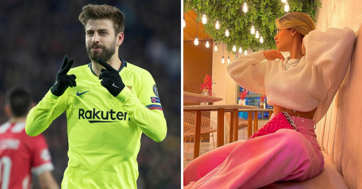 Gerard Piqué and Clara Chia Marti side by side