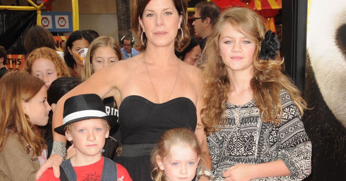 Marcia Gay Harden and her children at a movie premiere