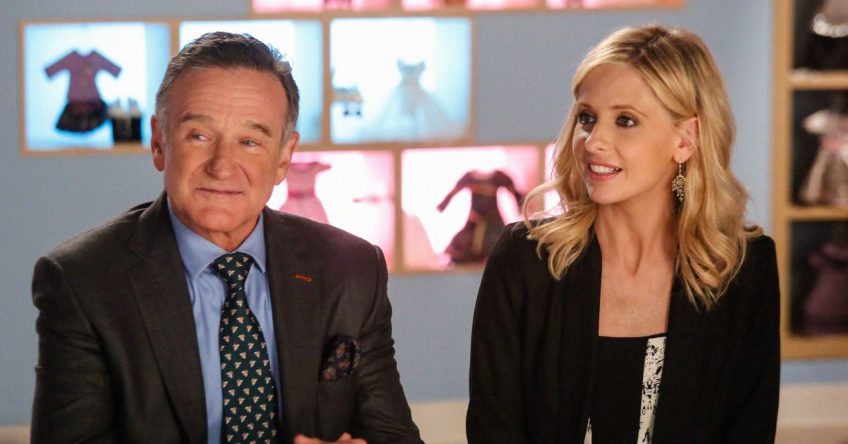 Robin Williams and Sarah Michelle Gellar from The Crazy Ones