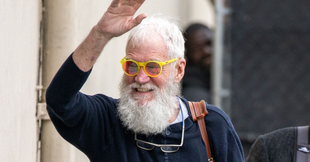 David Letterman waving to someone