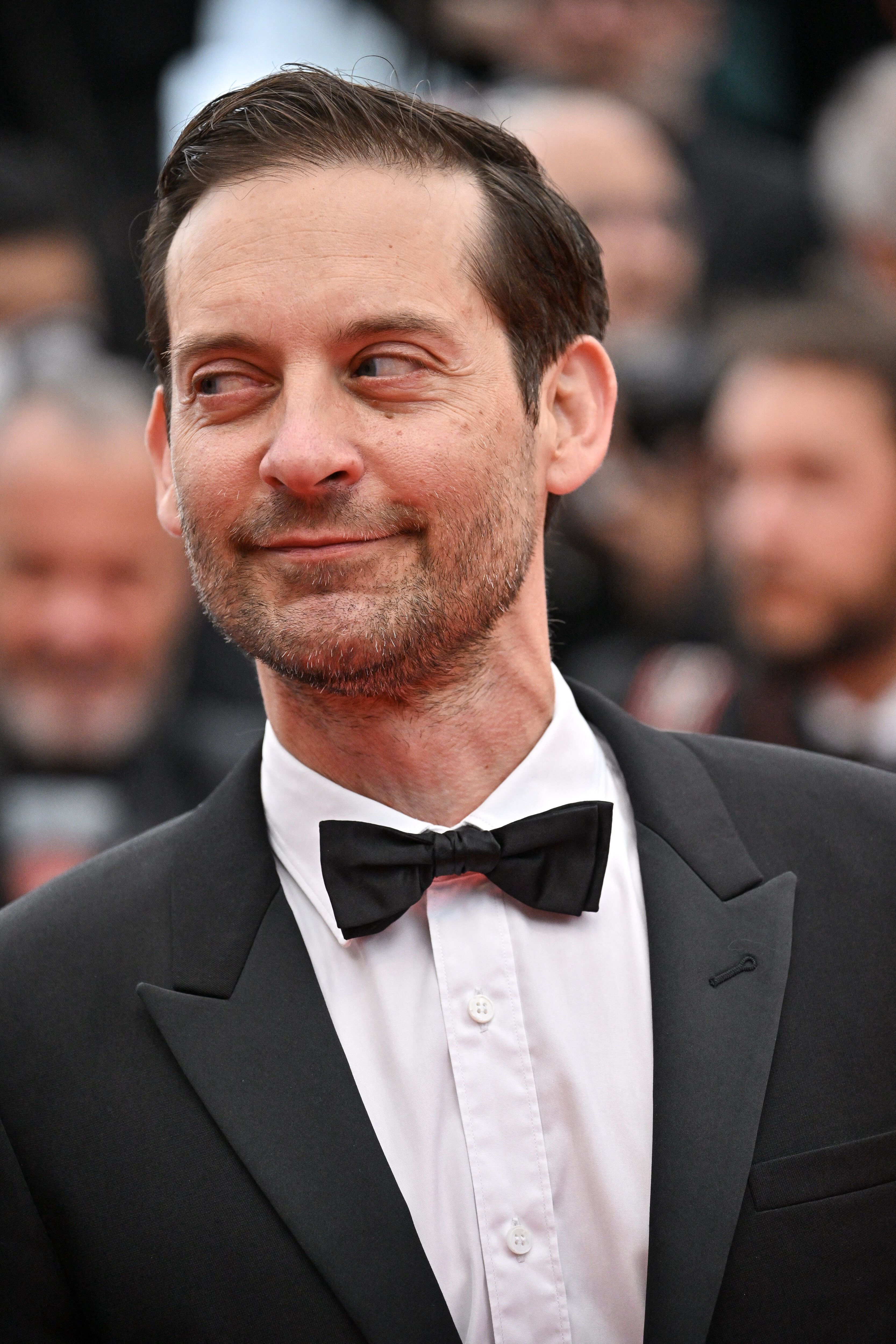 close-up of Tobey Maguire at the Cannes Film Festival