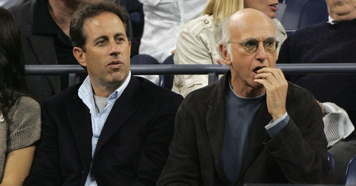 Jerry Seinfeld and Larry David attend the 2007 U.S. Open