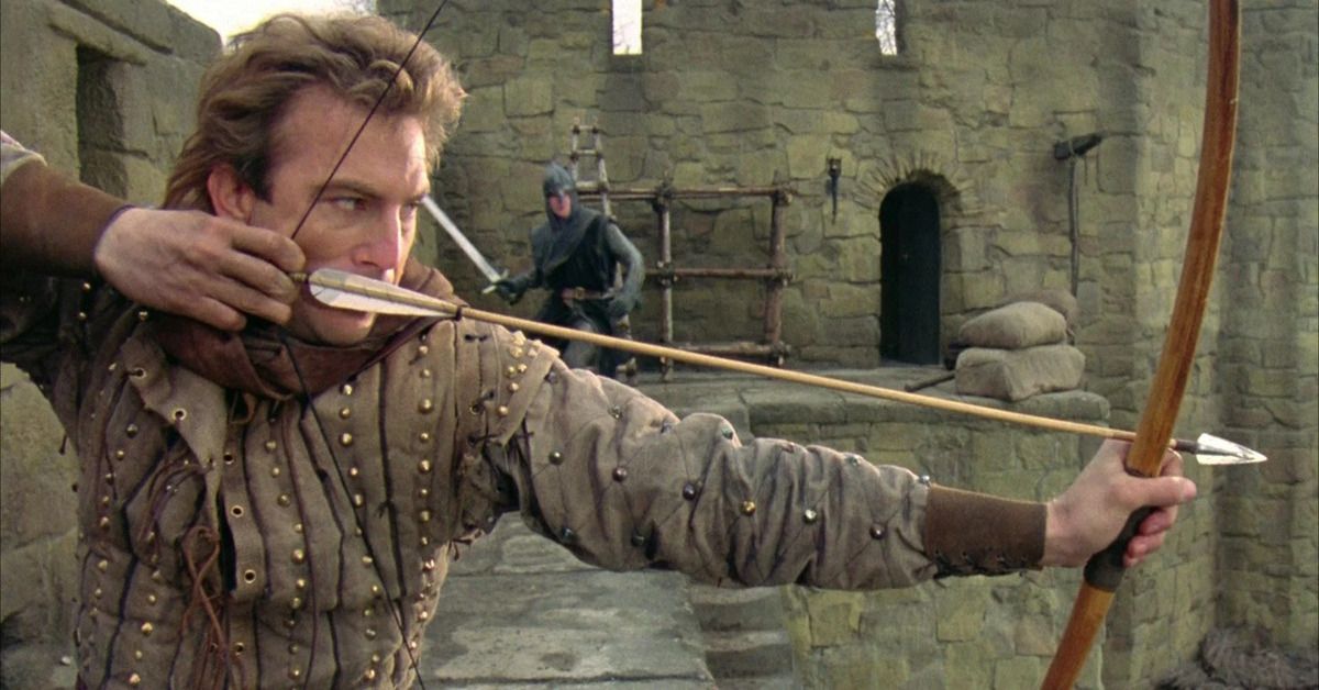 Kevin Costner as Robin Hood in Robin Hood: Prince of Thieves