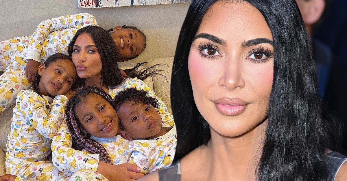 Kim Kardashian and her kids North, Chicago, Saint, and Psalm