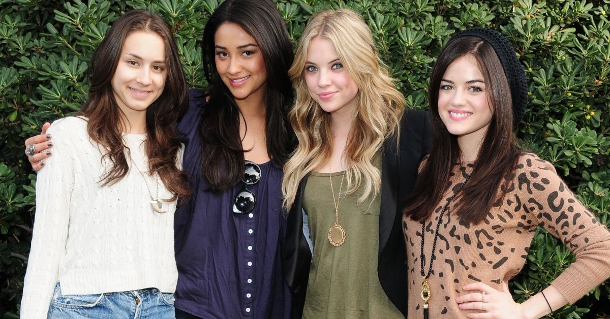 Troian Bellisario, Shay Mitchell, Ashley Benson and Lucy Hale standing together