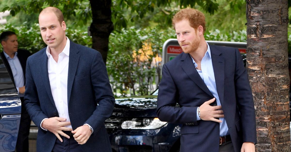 Prince Harry and Prince William wearing suit jackets